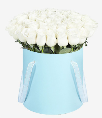Κουτί με Λευκά Τριαντάφυλλα