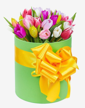 Box with Tulips Image
