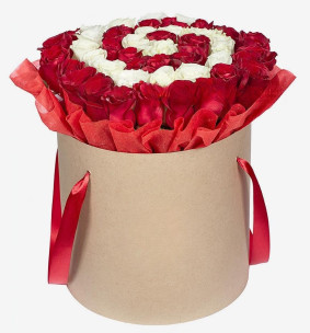 Κουτί με Κόκκινα και Λευκά Τριαντάφυλλα Image